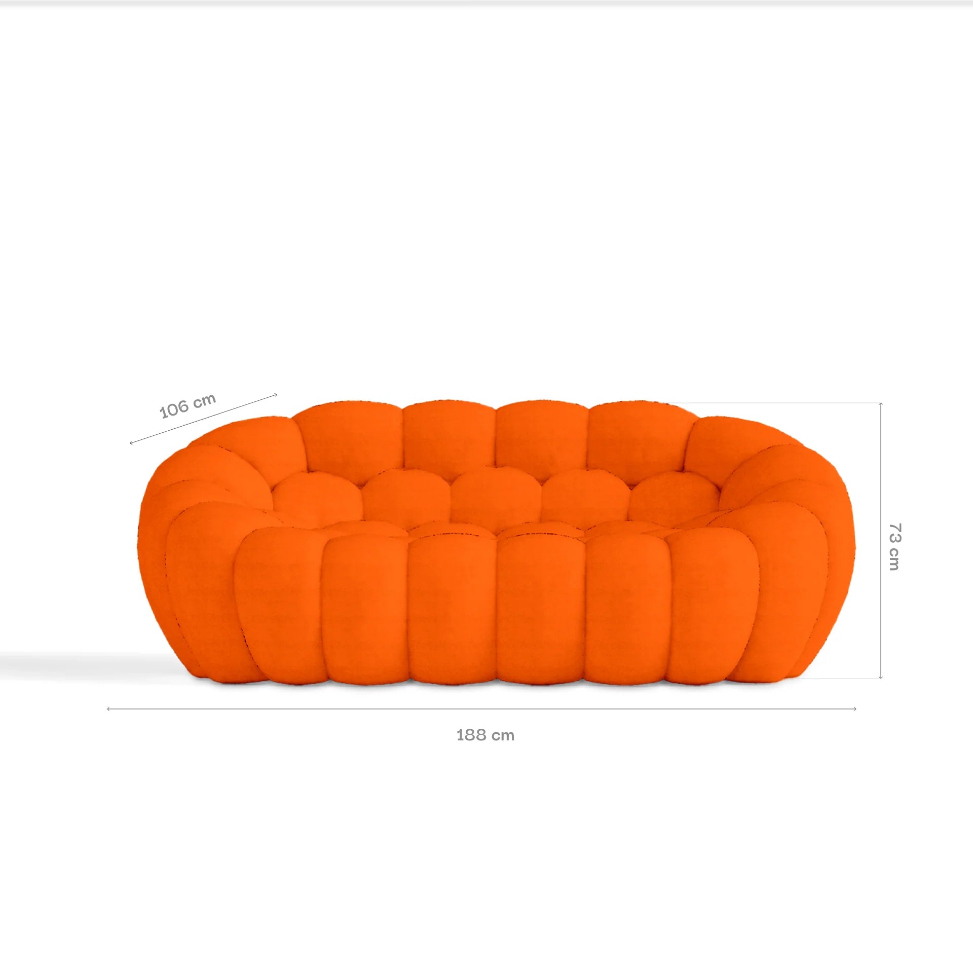 Sofá na Caixa cosmo 3 lugares em Boucle - Laranja