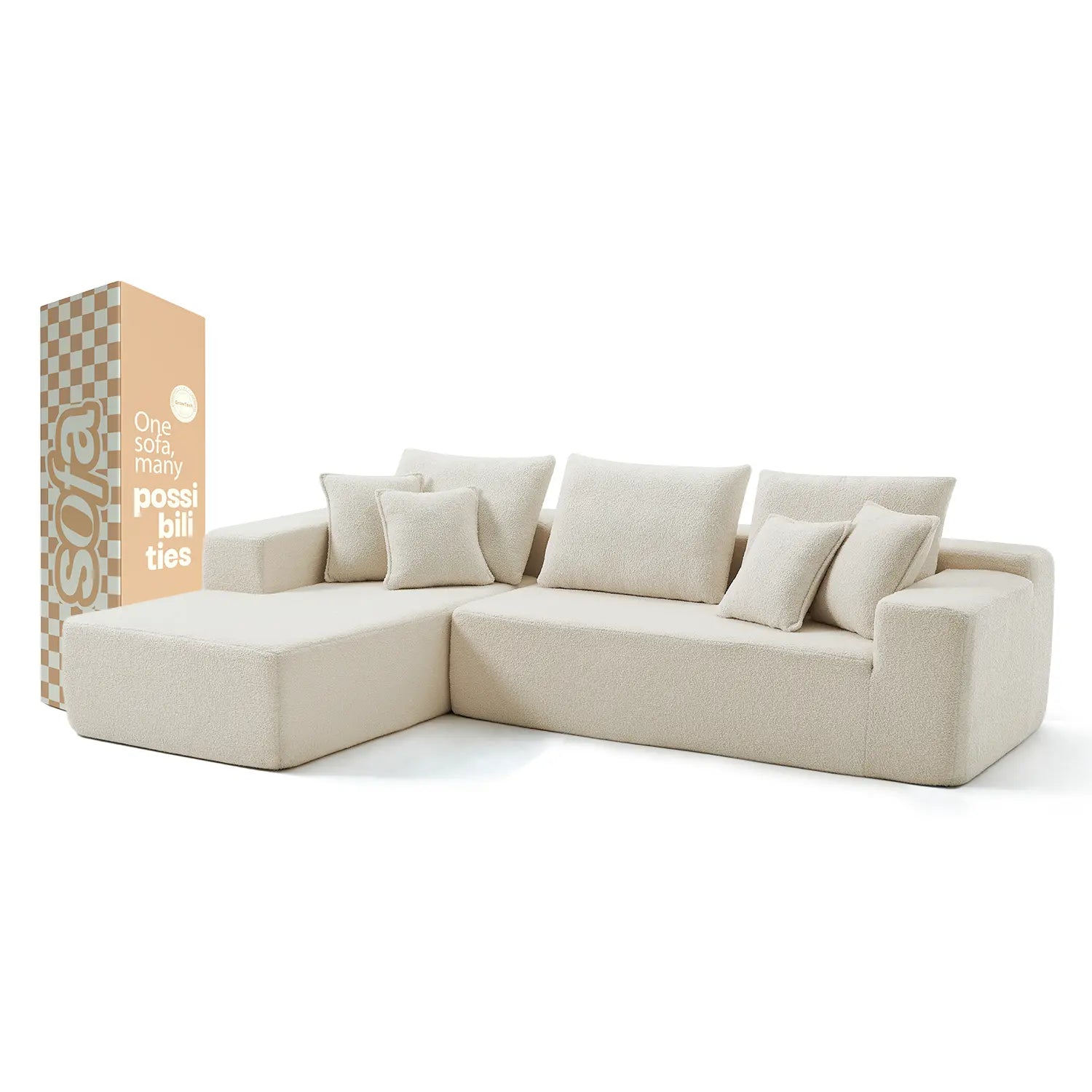 <tc>The growing sofa</tc> Aran in Boucle - Linnen