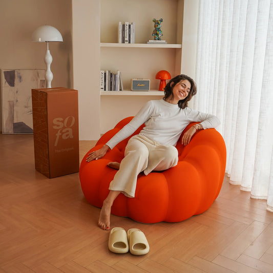 Sofá na Caixa cosmo 1 lugares em Boucle - Laranja